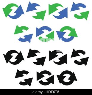 Set di freccia circolare icone, i simboli freccia Illustrazione Vettoriale