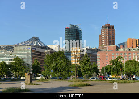 Hochhaeuser, Potsdamer Platz e il Tiergarten, nel quartiere Mitte di Berlino, Deutschland Foto Stock