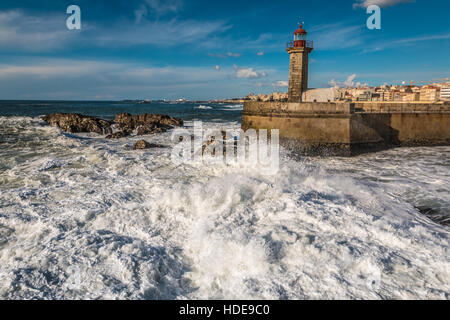 Farol de Felgueiras Porto Portogallo Foto Stock