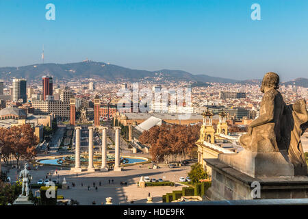 Vista panoramica di Barcellona Foto Stock