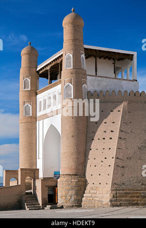 Porta della fortezza Ark cancello di Bukhara, Uzbekistan Foto Stock