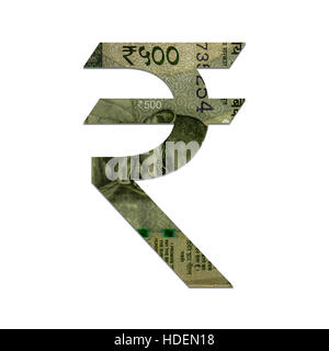Una illustrazione della nuova 500 rupee nota di valuta nel simbolo di rupie Foto Stock