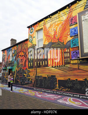 Belfast cade Rd murale repubblicano 1798 Eire, Regno irlandesi ribellione Foto Stock