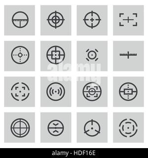 Linea del vettore crosshair impostato Illustrazione Vettoriale