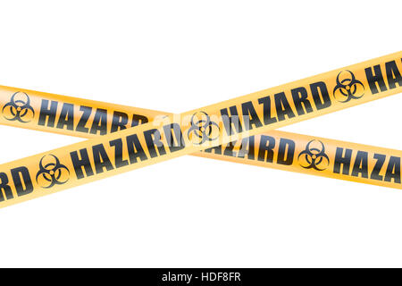 Biohazard nastri di barriera, rendering 3D isolati su sfondo bianco Foto Stock