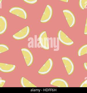 Vector seamless pattern con disegnati a mano le fette di limone. Illustrazione Vettoriale
