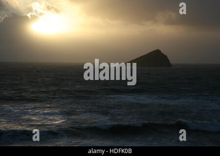 Maltempo nella Baia di Wembury Devon Foto Stock