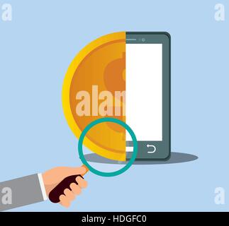 Smartphone soldi internet security illustrazione vettoriale EPS 10 Illustrazione Vettoriale