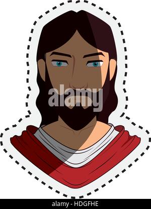 Carattere jesuschrist icona isolato illustrazione vettoriale design Illustrazione Vettoriale