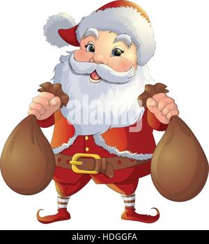 Babbo Natale su sfondo bianco Illustrazione Vettoriale