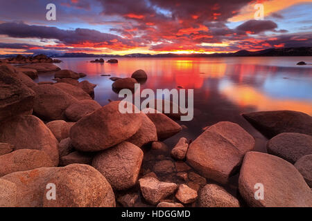 Northe Lake Tahoe Tramonto Foto Stock