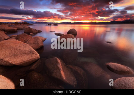 Northe Lake Tahoe Tramonto Foto Stock