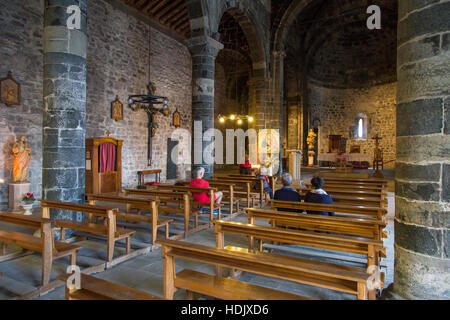 Interno di Santa Margherita di Antiochia Chiesa, Vernazza, Liguria, Italia Foto Stock