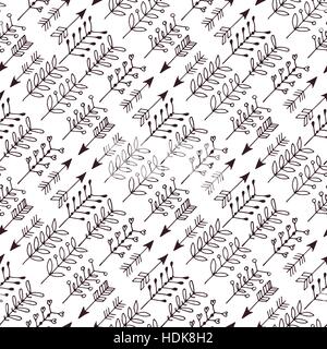 Doodle linee astratte seamless pattern. Illustrazione Vettoriale