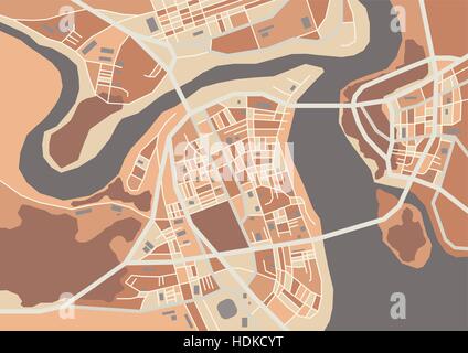 Vector decorativi mappa della città Illustrazione Vettoriale
