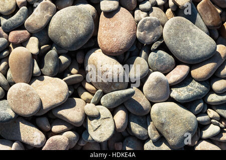 Pietra di mare sulla spiaggia a riva. L'immagine orizzontale. Foto Stock