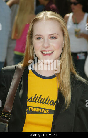 L'attrice Evan Rachel Wood presso il Los Angeles premiere del film "Thunderbirds', il 24 luglio 2004. La Universal Pictures film basato sul British televison serie degli anni sessanta si apre il 30 luglio negli Stati Uniti. Foto di Francesco Specker Foto Stock