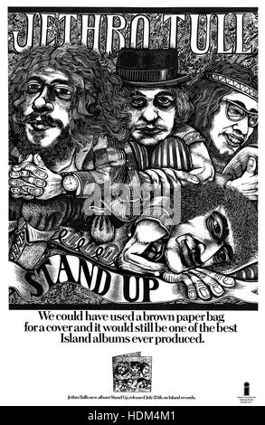 1969 British pubblicità per la Jethro Tull album Stand Up sull isola di record Foto Stock