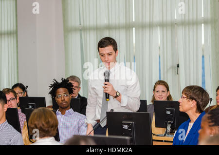 SINGBURI - gennaio 19 : Volontarii del Corpo della Pace degli Stati Uniti prima di un incontro di formazione e programma Community-Based Sviluppo Organizzativo Foto Stock