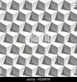 3D effetto bianco a cubetti con ombre di disegno moderno. Illustrazione Vettoriale. Illustrazione Vettoriale