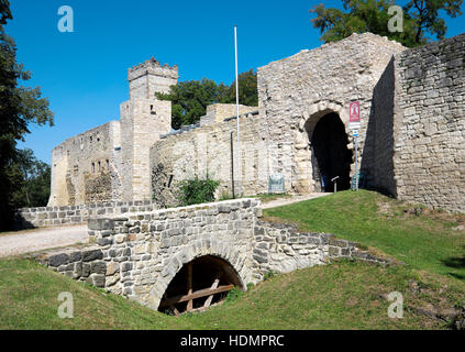 Il Eckartsburg rovine nel Eckartsberga, Turingia, Germania Foto Stock