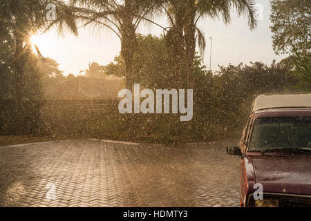 Pioggia vista a Harare, Zimbabwe Foto Stock