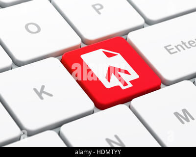 Sviluppo Web concetto: Caricare sulla tastiera del computer sullo sfondo Foto Stock