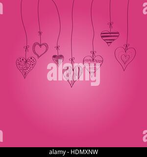 Biglietto di auguri con il cuore Illustrazione Vettoriale