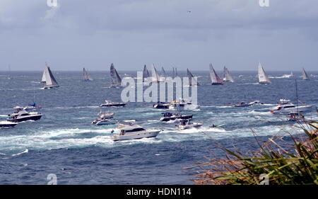 Sydney, Australia - 26 dicembre 2012. I partecipanti yachts ha raggiunto il mare di Tasmania. Sydney Hobart Yacht Race è un evento annuale, iniziando a Sydney Foto Stock