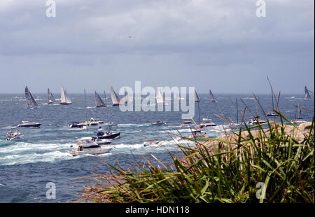 Sydney, Australia - 26 dicembre 2012. I partecipanti yachts ha raggiunto il mare di Tasmania. Sydney Hobart Yacht Race è un evento annuale, iniziando a Sydney Foto Stock