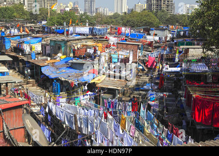 Mumbai, Maharashtra, India. 25 Nov, 2016. 25 nov 2016 - DhobiGhat, Mumbai - India.La vista del Dhobi Ghat Quartiere a Mahalaxmi in Mumbai. © Subhash Sharma/ZUMA filo/Alamy Live News Foto Stock