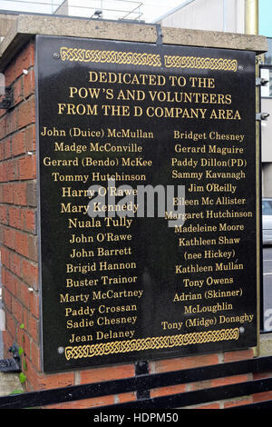 Falls rd,POWs Giardino della Rimembranza, IRA membri uccisi,anche defunto ex prigionieri,West Belfast,NI, REGNO UNITO Foto Stock