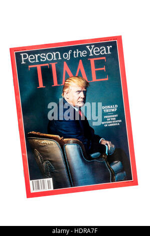 Noi President-Elect Donald Trump sulla copertina della rivista Time come la loro persona dell'anno 2016. Foto Stock