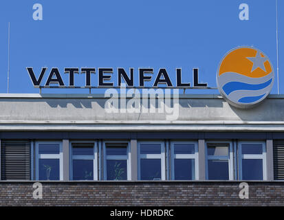 Vattenfall, Puschkinallee, Treptow, Berlino, Deutschland Foto Stock