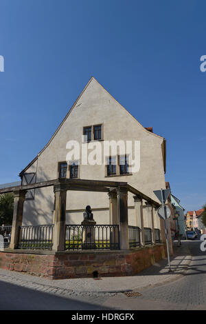 Luthers Geburtshaus, Lutherstrasse, Lutherstadt Eisleben, Sachsen-Anhalt, Deutschland Foto Stock