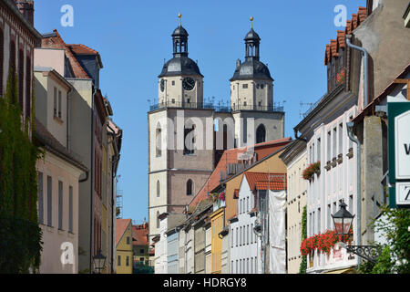 Altstadt, Stadtkirche Sankt Marien, Lutherstadt Wittenberg, Sachsen-Anhalt, Deutschland Foto Stock