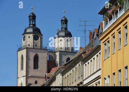 Altstadt, Stadtkirche Sankt Marien, Lutherstadt Wittenberg, Sachsen-Anhalt, Deutschland Foto Stock