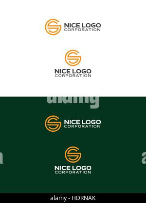 Lettera g e s del logo a forma di cerchio, dollar icona, logotipo cryptocurrency Illustrazione Vettoriale