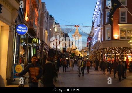 Le luci di Natale in Grafton Street, Dublin, Irlanda Nov 2016 Foto Stock