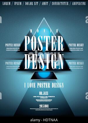 Filmato di moderno design poster il modello con gli elementi geometrici Illustrazione Vettoriale