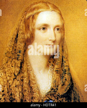 MARY SHELLEY (1797-1851) autore inglese di Frankenstei in un ritratto da miniaturatist Reginald Easton circa 1856 Foto Stock