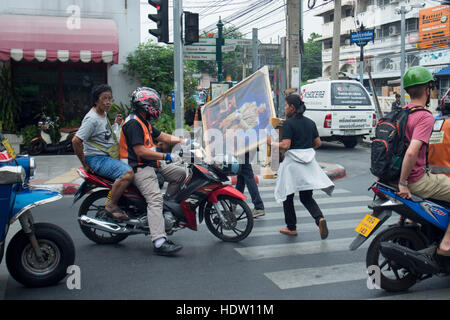 Una foto del re Vajiralongkorn in un negozio nella città di Bangkok su 7. 12. 2016 in Thailandia Foto Stock