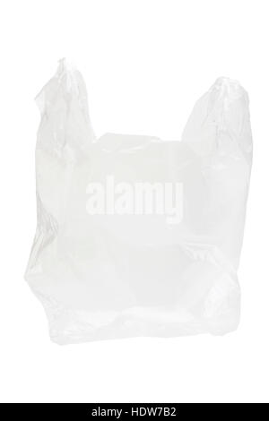 Il sacchetto in plastica isolato su sfondo bianco wth tracciato di ritaglio Foto Stock