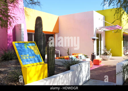 Il ristorante del Saguaro è parte del Saguaro Hotel e Spa nel cuore della Città Vecchia di Scottsdale, Arizona. Foto Stock