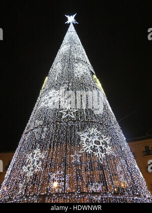 Dettaglio di luci di Natale a Valencia, Spagna Foto Stock