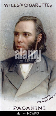 Niccolò Paganini (1782-1840) Italiano violinista su una volontà di carta di sigaretta circa 1914 Foto Stock