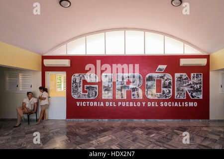Ingresso al museo per la memoria della Baia dei Maiali battaglia, Playa Giron, Cuba Foto Stock