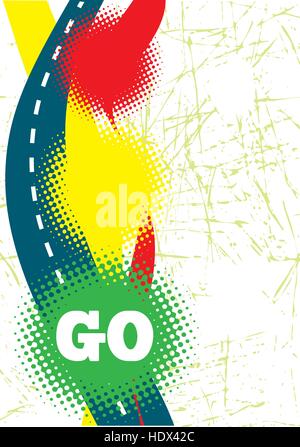 Abstract poster con semaforo Illustrazione Vettoriale