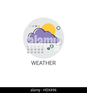 Applicazione meteo Mobile Icona di interfaccia Illustrazione Vettoriale