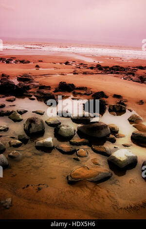 Punto di Nash, Monknash Costa, Vale of Glamorgan Galles del Sud. Foto Stock